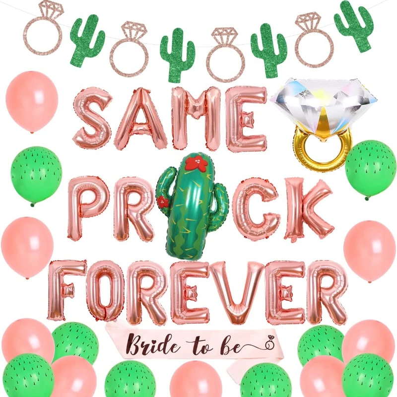 

Funmemoir Mexican Fiesta Bachelorette Party Decorations Same Prick Forever Foil Balloons Cactus Garland Bridal Shower Supplies