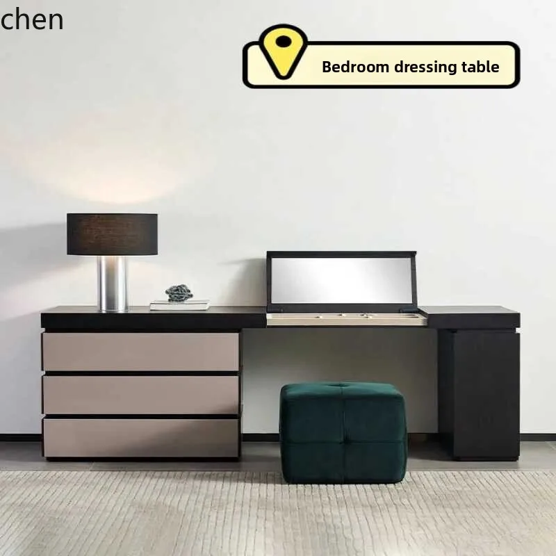 YFY Minimalist Dressing Table Bedroom Simple Light Luxury High-End Makeup Table with Integrated Storage Cabinet