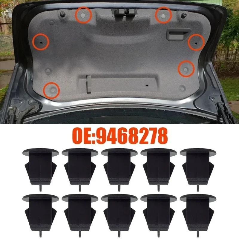 10/20PCS Clips de Sujeción Negros para el Revestimiento del Maletero de Volvo S40 S60 S80, Retenedores de Fijación OE #   Repuesto para Auto 9468278