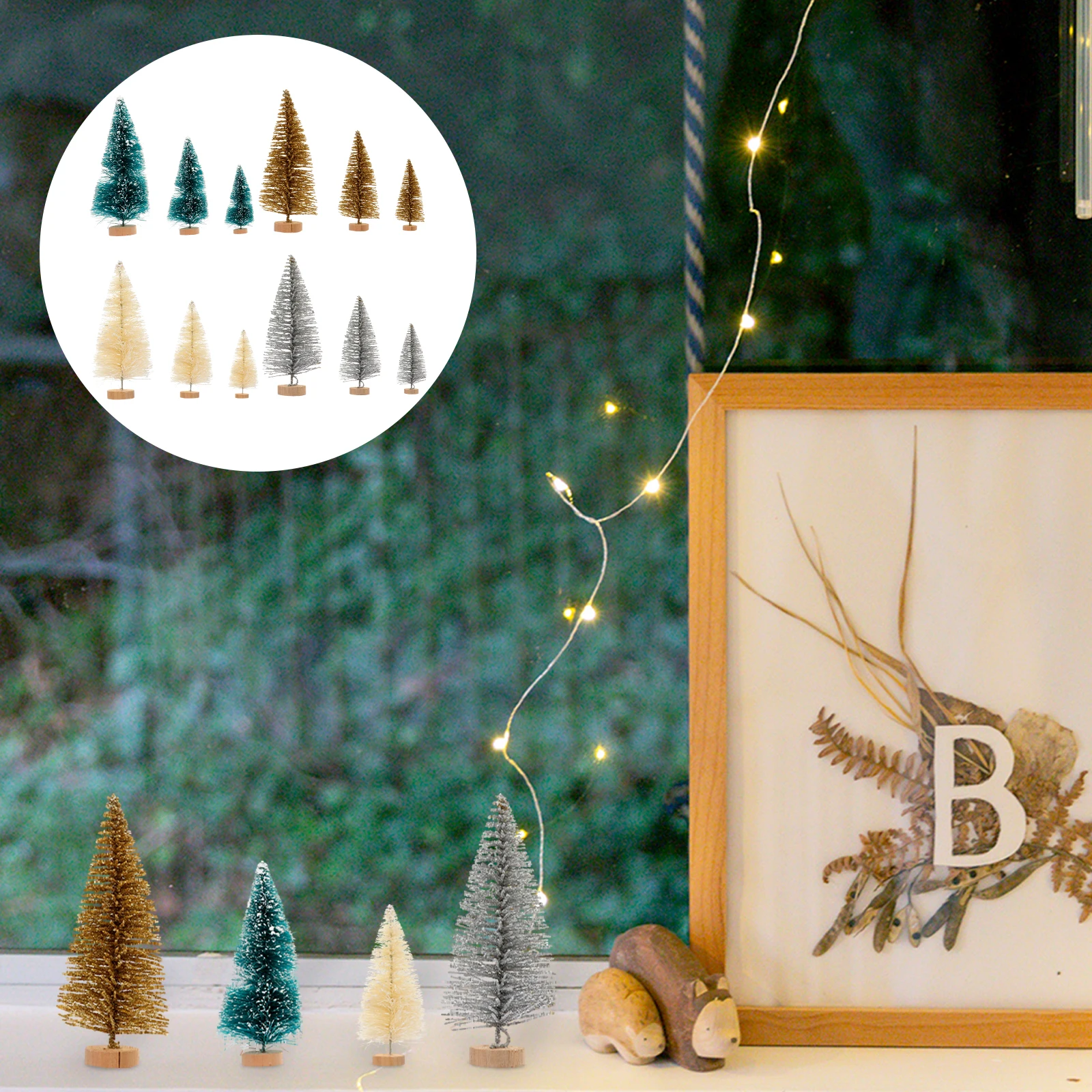

24pcs Christmas Tree Decor 3 4 6 5cm 12 5cm Artificial Sisal Silk Xmas nament Household Table Christmas Table Decor Desktop