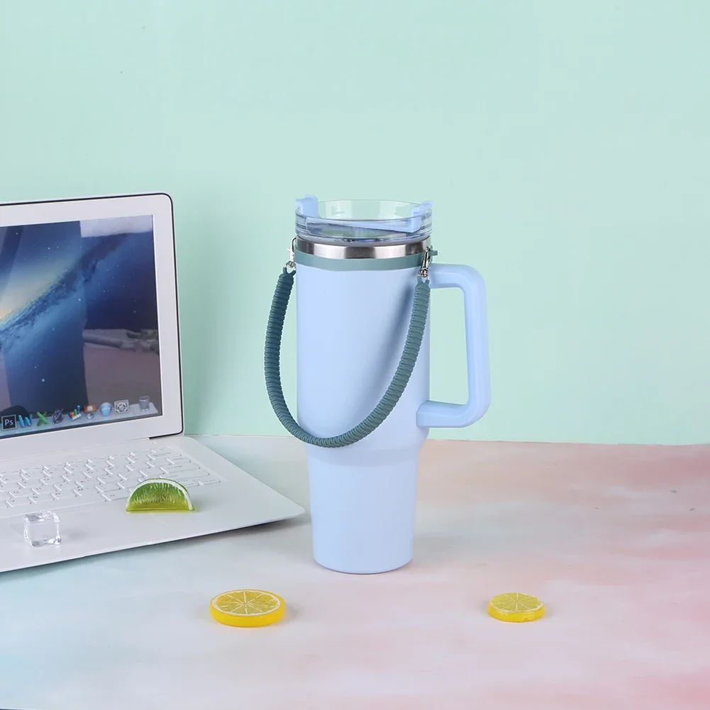 مقبض زجاجة مياه من السيليكون حزام كتف قابل للتعديل يناسب معظم زجاجات المياه بوزن 8-40 أونصة لملحقات كوب ستانلي #6