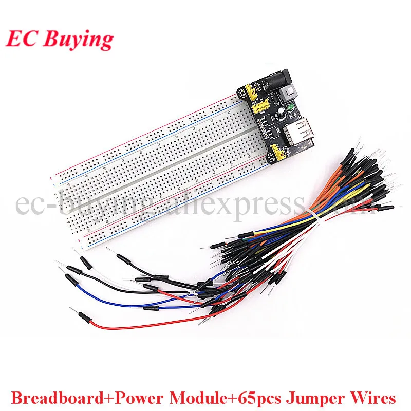 MB-102 MB102 Breadboard 400 830 Point Solderless PCB Bread Board Test Develop DIY for arduino laboratory SYB-830