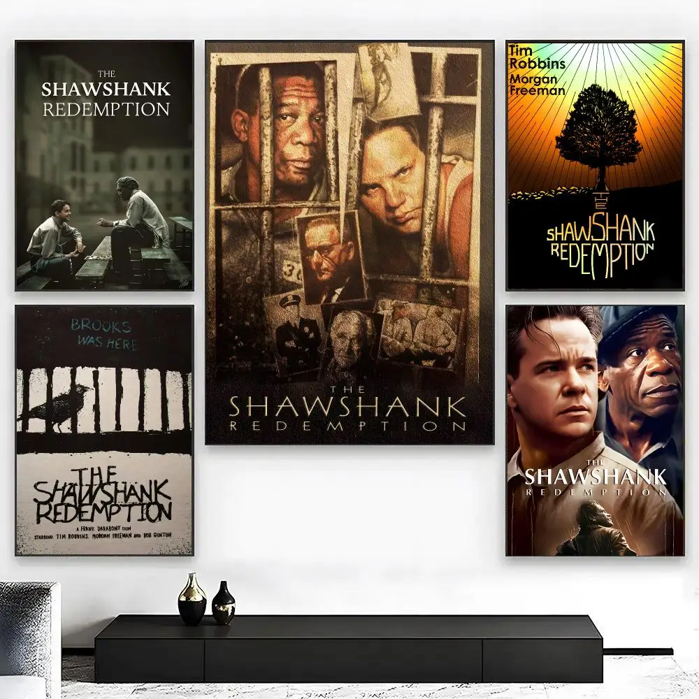 Movie The S-Shawshank Redemption Poster High Quality Bedroom Living Room Aesthetic Wall Decoration Painting Stickers Gift