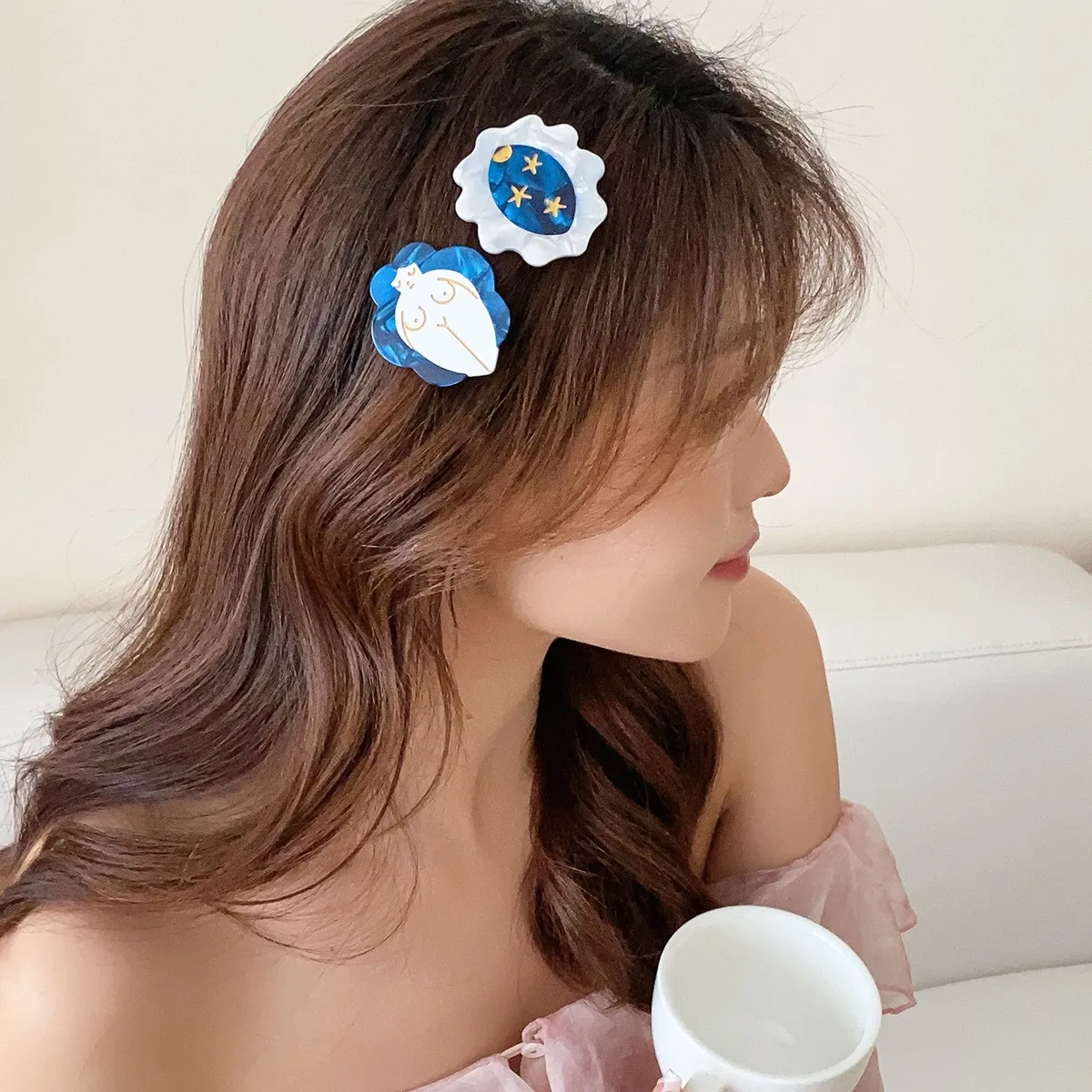 Muweordy Acetate Star Magic Ball Hairpin Creative Mushroom Bangs Side Hair Clip Barrettes for Women Girl Fashion Headwear Gifts