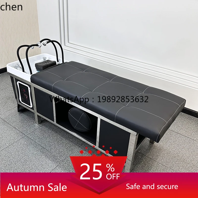 

Shampoo bed barber shop special massage four heads water circulation fumigation with water heater integrated