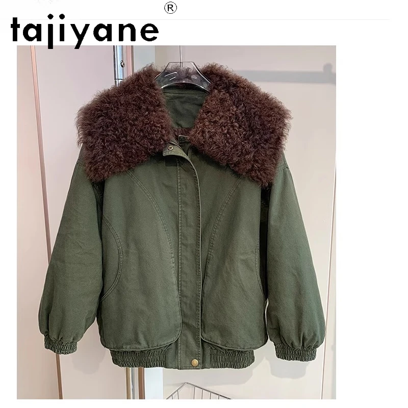 TAJIYANE Cappotto di pelliccia di montone di lana toscana naturale Donna Elegante piumino d'oca bianca Parker Giacca invernale Donna Abbigliamento 2025 шу sì