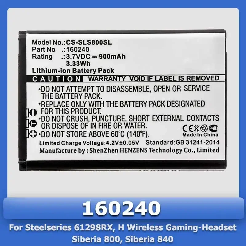 2024 XDOU  160240 Battery for Steelseries 61298RX, H Wireless Gaming-Headset, Siberia 800, Siberia 840 + Accompanying tool