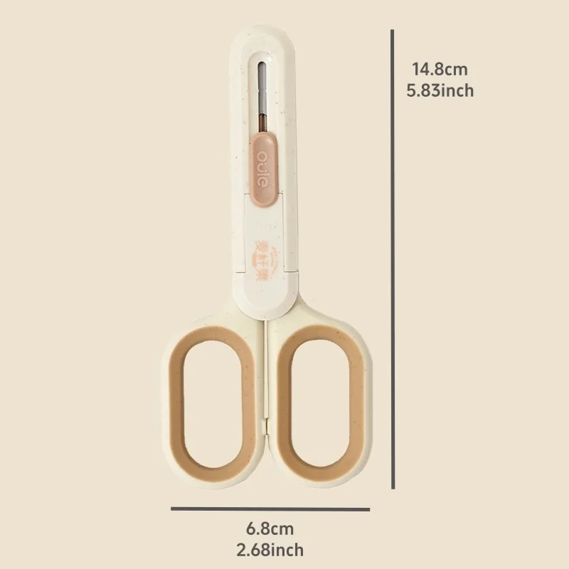 Tragbare, erweiterbare Messerschere – 2-in-1-Schere, Weizenstroh, Nature-Serie, Umschlagmesser, Express-Boxen, Verpackung A7847