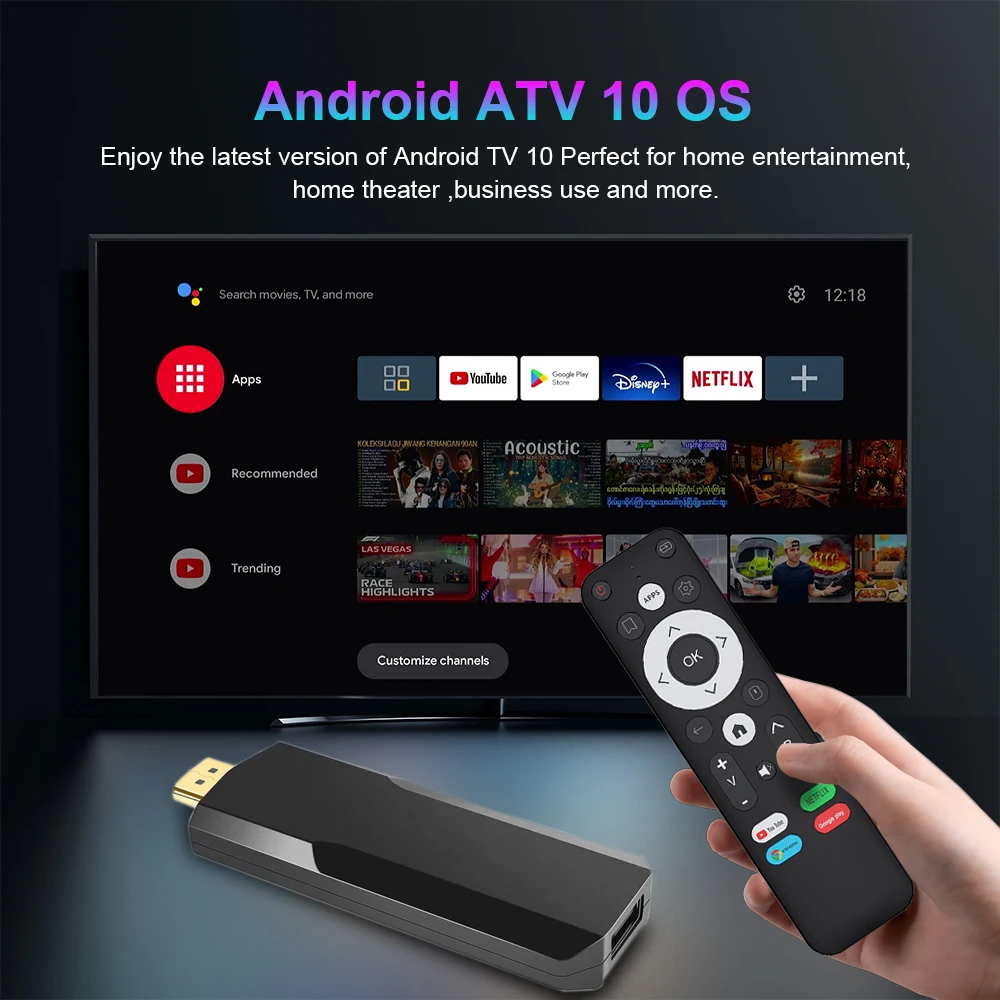 Smart TV Stick Android 10 Allwinner H313 Set Top Box 1080P Support 4K Mini TV Box for Google YouTube NETFLIX Network I96 D3