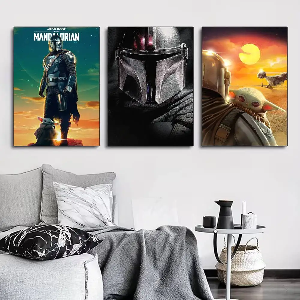 Póster de M-Mandalorian para sala de estar, dormitorio, oficina o bar, sin marco, uso en interiores, arte de pared para dormitorio.
