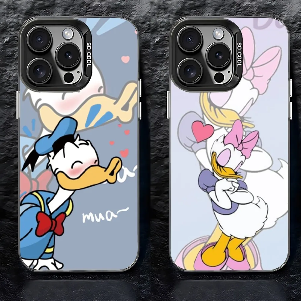 Cartoon D-Donald D-Daisy Duck Phone Case For IPhone 16 15 14 13 12 11 Mini Pro Max  XR XSMAX 8 7 Plus Anti Fall Matte Back Cover