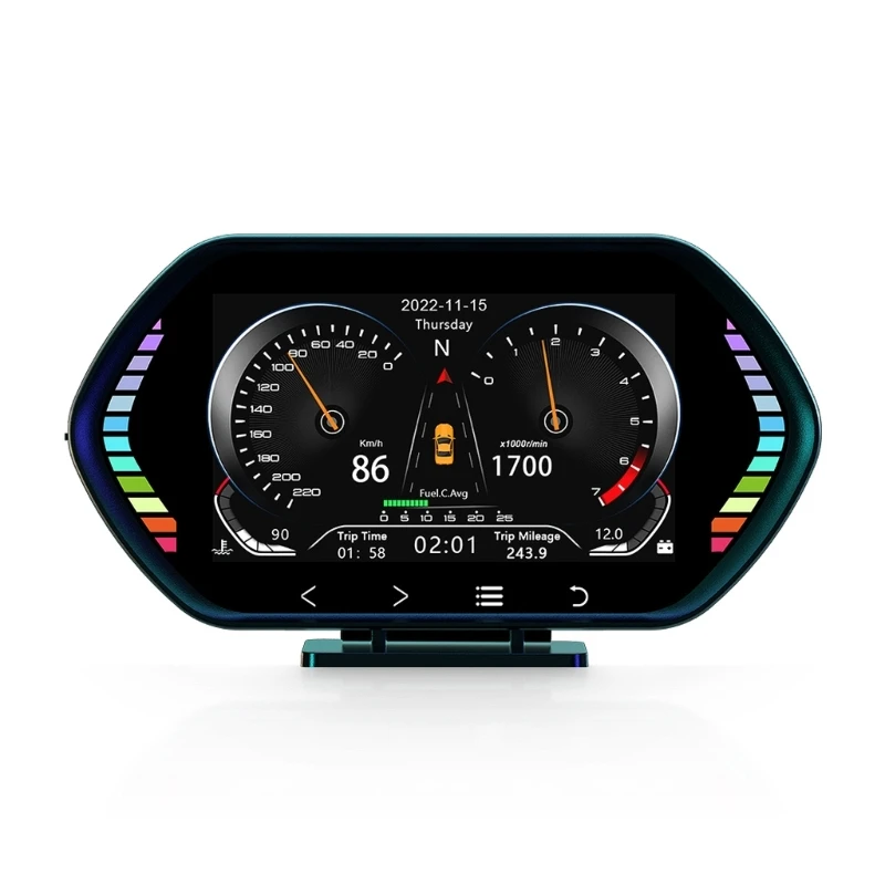 

Professional Head Up Display 4.5 Inches HUD Speedometer OverSpeed Warning Water Temperature Simple Installation Durable