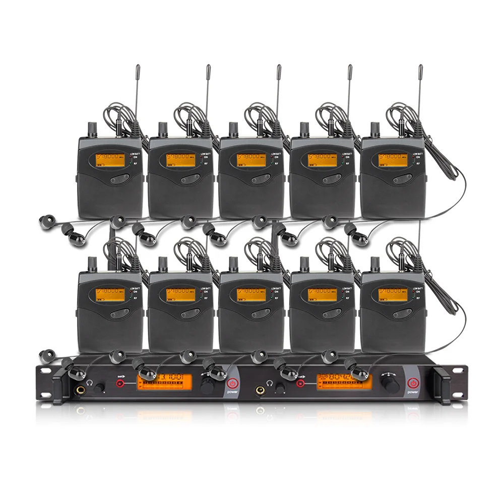 SM-2050 Professional In-Ear Monitor System 2-Channel Multi-Bodypack Monitor with In-Ear Wireless Monitor for Stage Dedicated