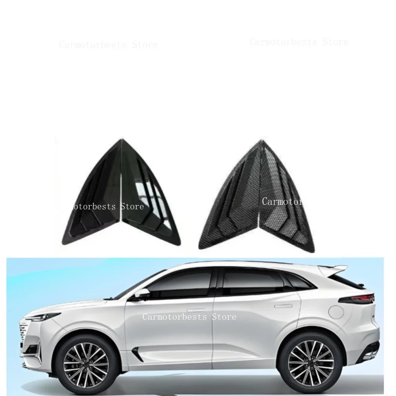 Car Rear Louver Window Side Shutter Cover  For Changan UNI-K 2025 2024 2023 2022 2021 Trim Sticker Vent Scoop ABS Carbon Fiber