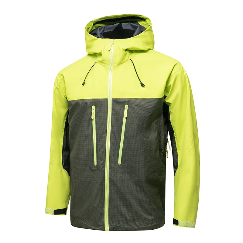 Chaqueta impermeable al aire libre para hombre, abrigo con capucha de doble cremallera, cortavientos de pesca deportivo informal, alta moda, talla grande, otoño