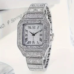 Men's Fashion Hip Hop Rhinestone Steel Band Quartz Watch