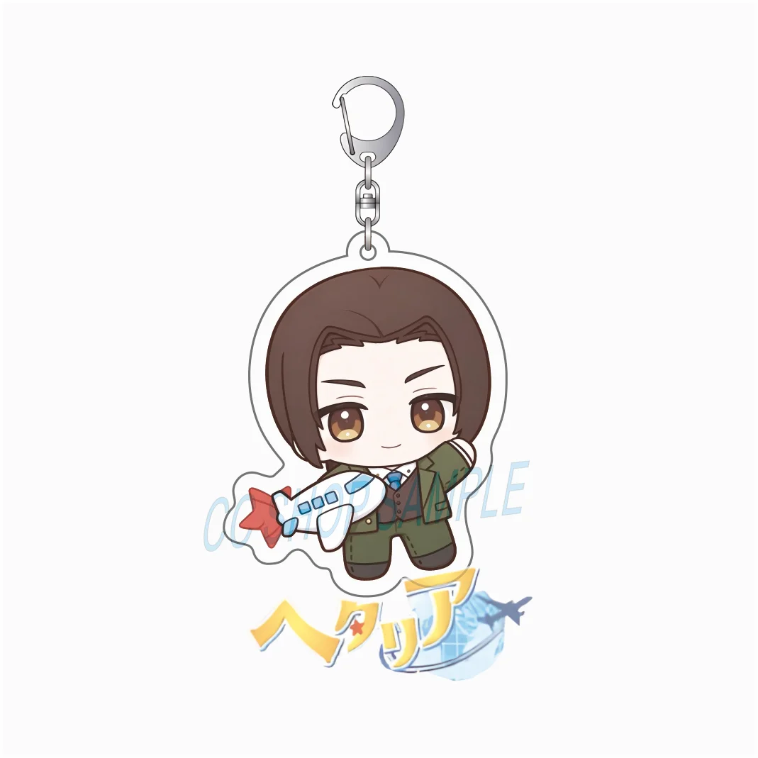 Anime Hetalia World Stars Acrylic Keychain Cartoon Figures Ludwig Wang Yao Ivan Braginsky Francis Cute Collectible Jewelry Gift