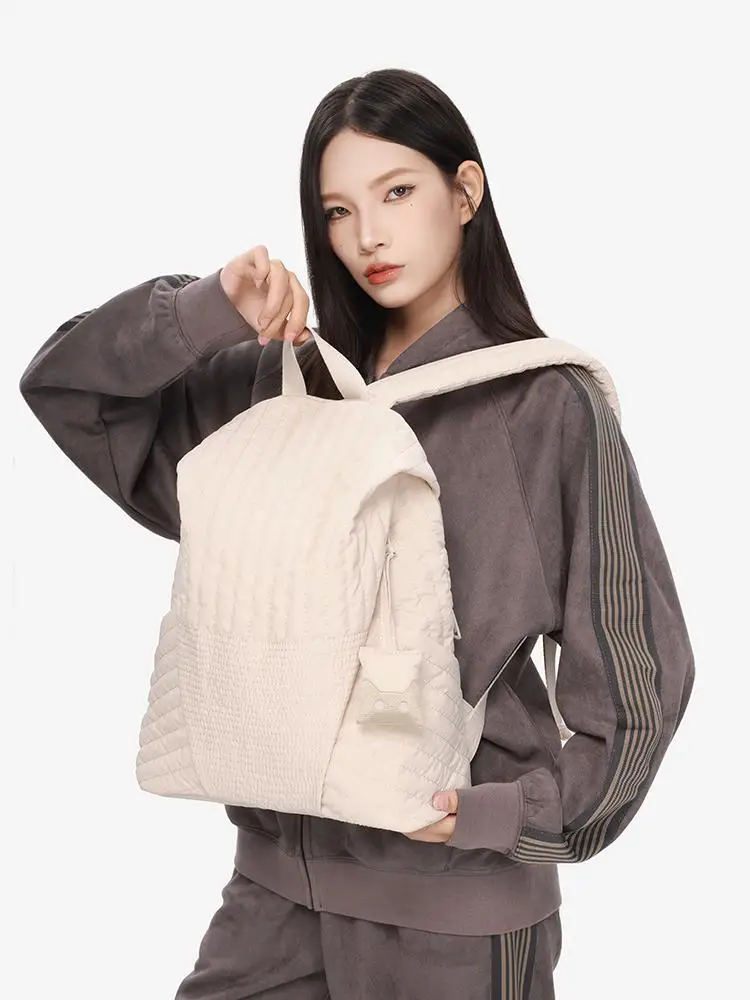 

2026 New Simple Leisure Hundred Ride Sewing Backpack Light Luxury Fashion Large Capacity College Style Student Women's Bag Trend