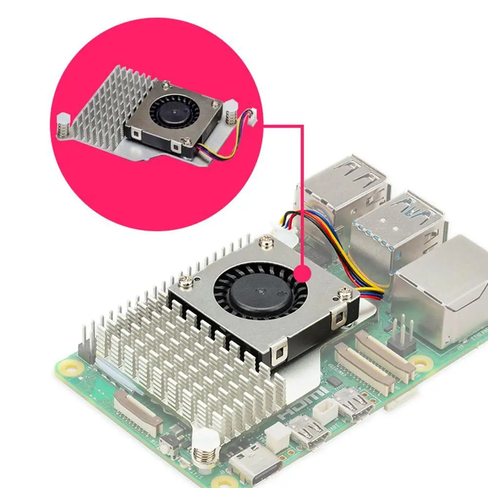 For Raspberry Pi 5 Active Cooler With Adjustable Speed Cooling Fan Heatsink Radiator For Raspberry Pi 5