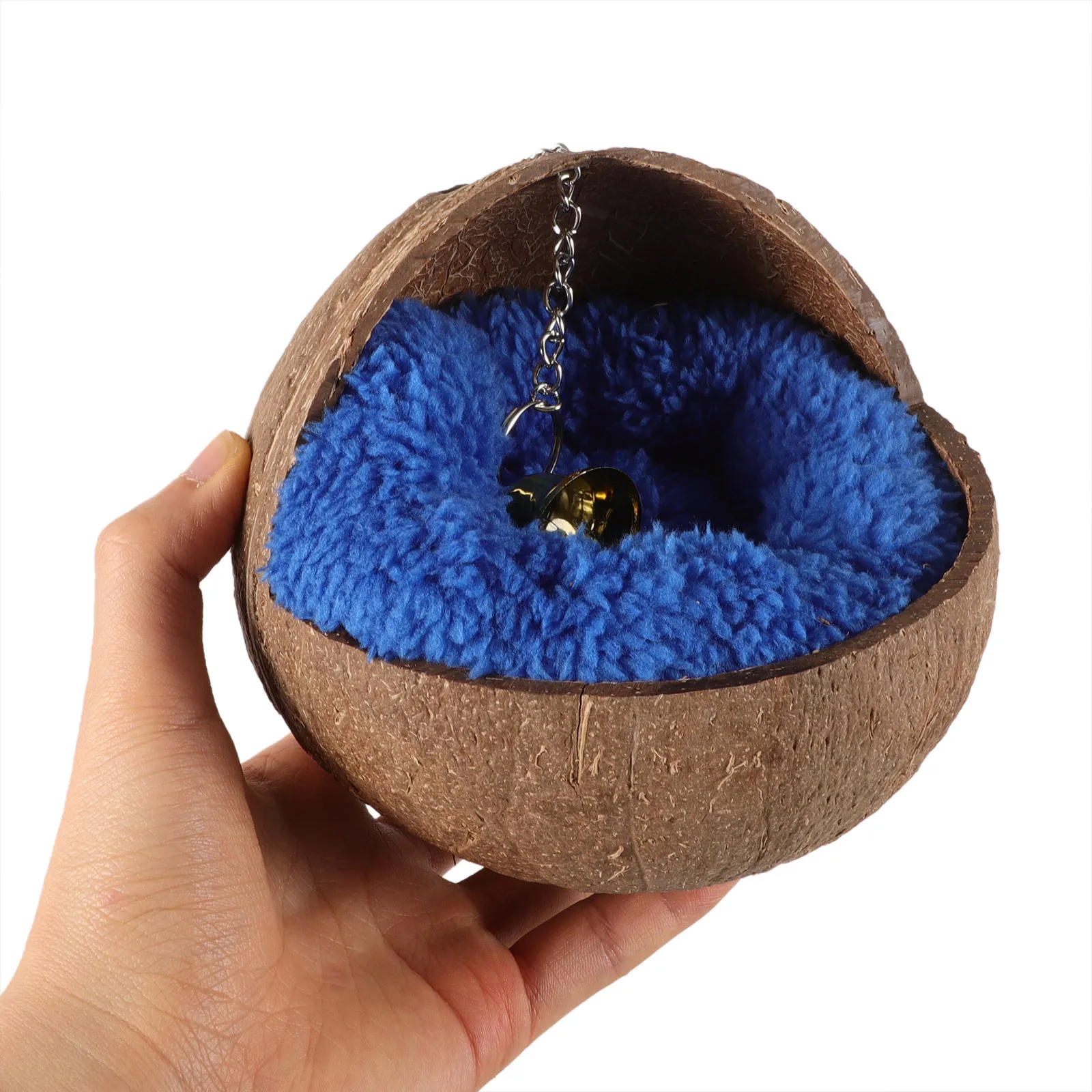 

1 set 1 Set Coconut Shell Hanging Bird Nest Natural Coconuts Bird Nest For Parrot Budgie Warm Breathable Garden