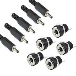 DC 3.5x1.3mm Power Supply Male Plug + Female Jack Panel Mount Solder Wire Connector 3.5*1.3mm DC Plug Socket Connectors
