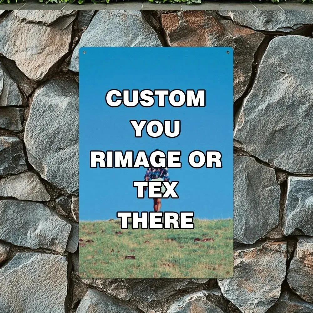 20×30CM Customizable Modern Minimalist Metal Plaque Personalized Custom Photo Text Waterproof Creative Living Room Entryway Home