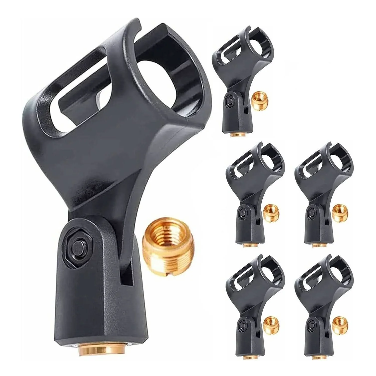 

5 Core Microphone Clip Holder 6 Pieces with Screw Adapters 5/8 to 3/8 Inch MC-01 6 PCS