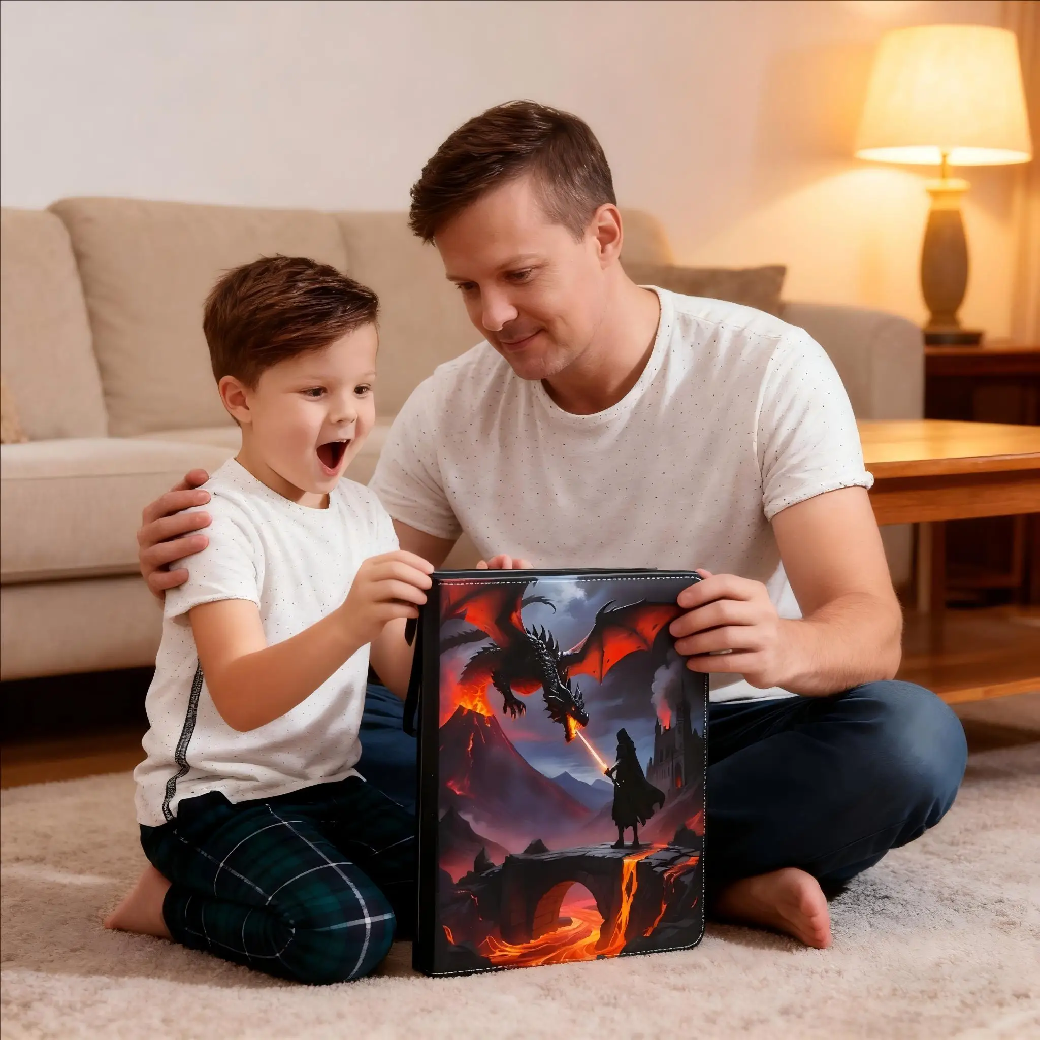 حافظة بطاقات محمولة مكونة من 9 جيوب لبطاقات التداول Tcg، مناسبة لبطاقات Tcg/Ptcg/Ygo، أكمام بطاقات شفافة على الوجهين، مقاومة للماء، يمكن أن تحمل 900 بطاقة، ثلاثية المحاربين: أسود - Dragon Battle Lava، هدية عيد الميلاد، هدية عيد الميلاد