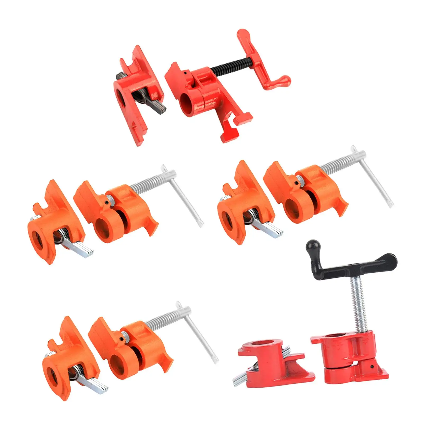 2PCS Wood Gluing Pipe Clamp Set Tools Durable Heavy Duty Metal for Woodworking Carpentry DIY Projects Workshop Home Improvement