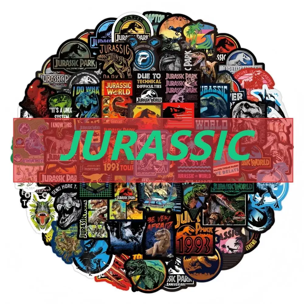 Jurassic Park Dinosaurio Animales Graffiti Pegatinas 50/75PCS Set para Decoración de Muebles DIY - Silla Juguete Coche Baúl Computadora Motocicleta