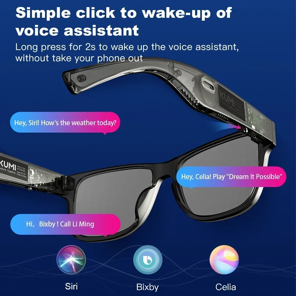 New KUMI Meta V1 Smart Glasses IPX4 Waterproof Break Audio-visual Imagination Create Bluetooth glasses Bluetooth 5.0 Phone Call - Image 5