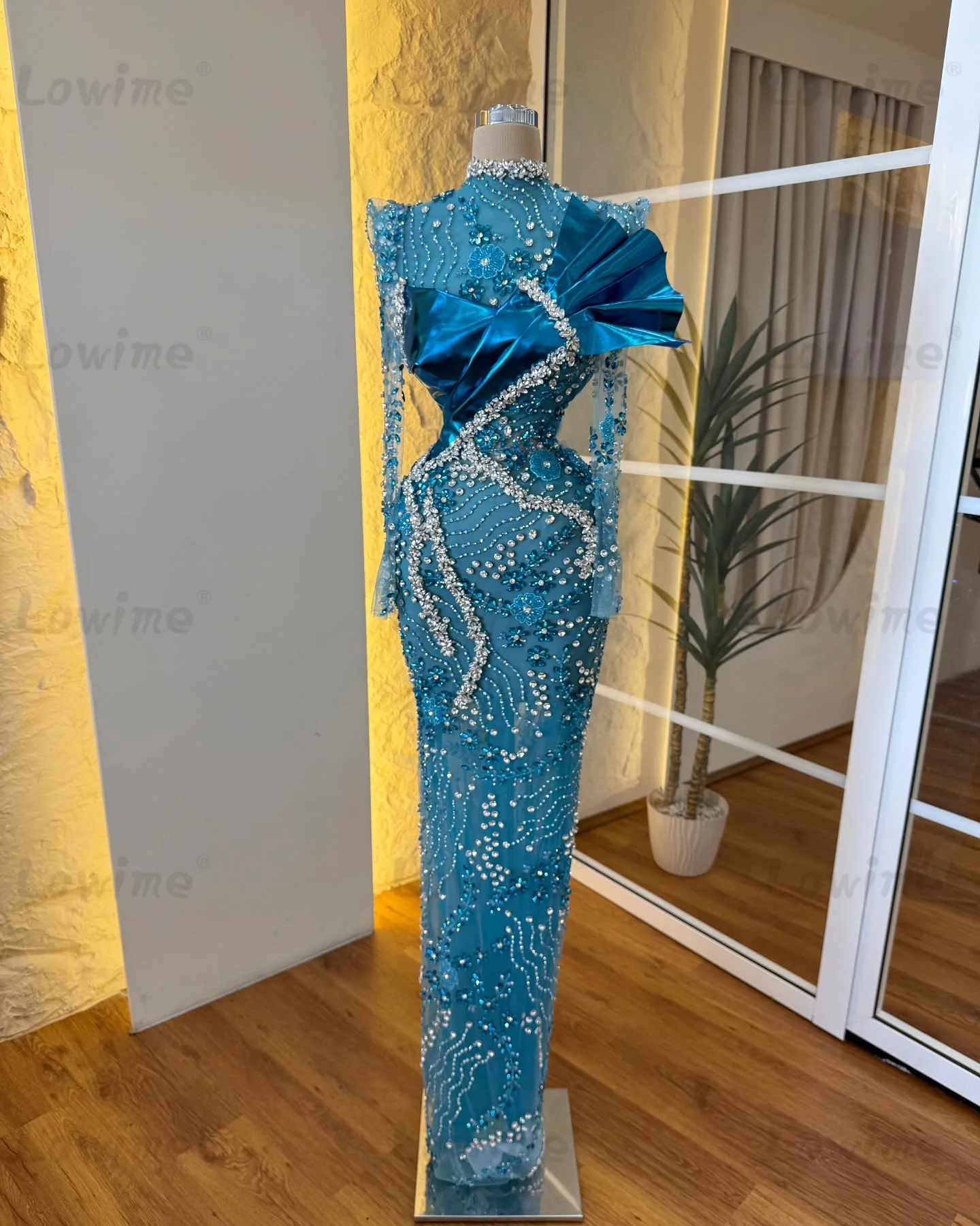 

2025 Couture Celebrity Dresses Customized Long Sleeves Women Prom Dress Robe Vestidos Beaded Mermaid Wedding Party Gowns