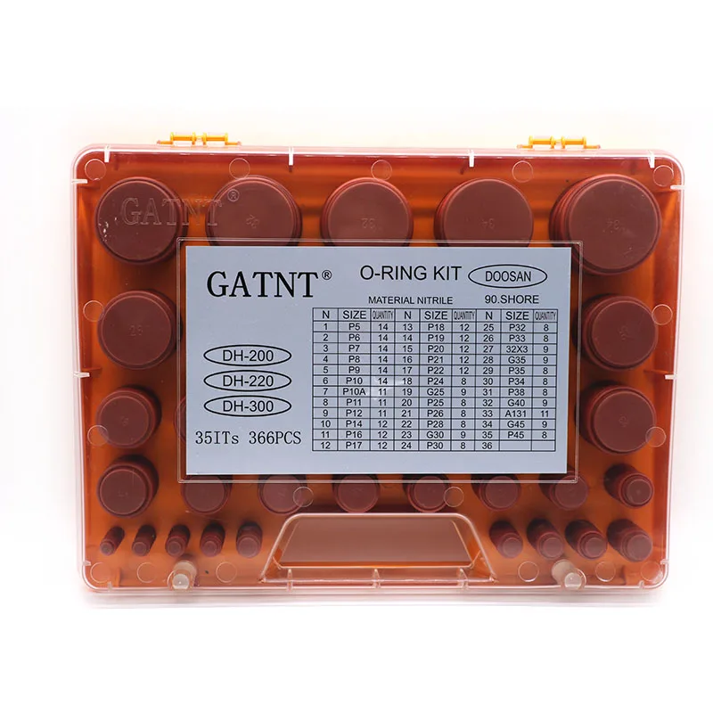 for 90.SHORE Standard Assortment Set Sealing 366pcs GATNT nitrile O-Ring Kit Box for doosan excavator