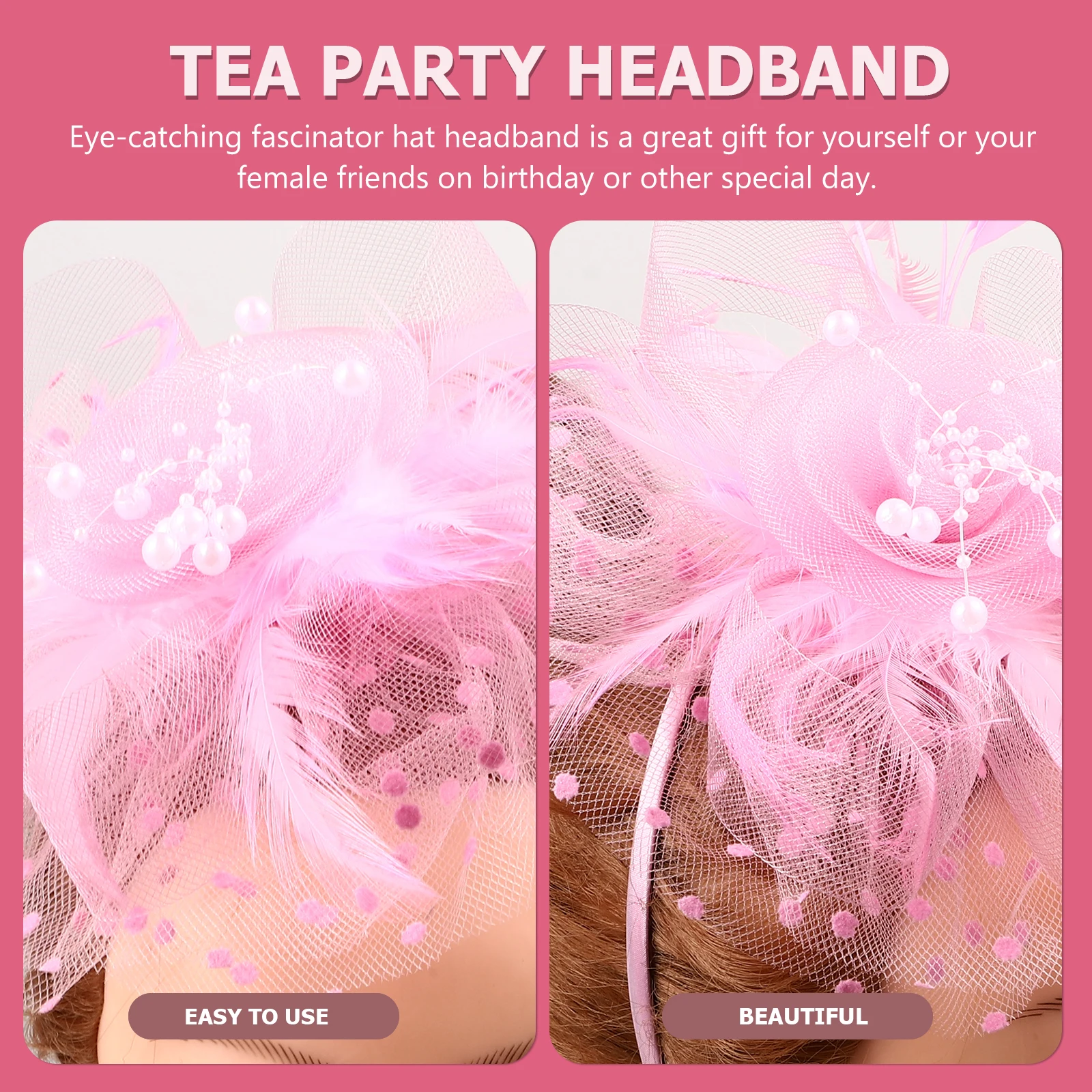 

Fascinator Hat Mesh Headdress Hair Accessories Women Tea Party Headb Bridal Wedding Christmas Elegant nament Gift