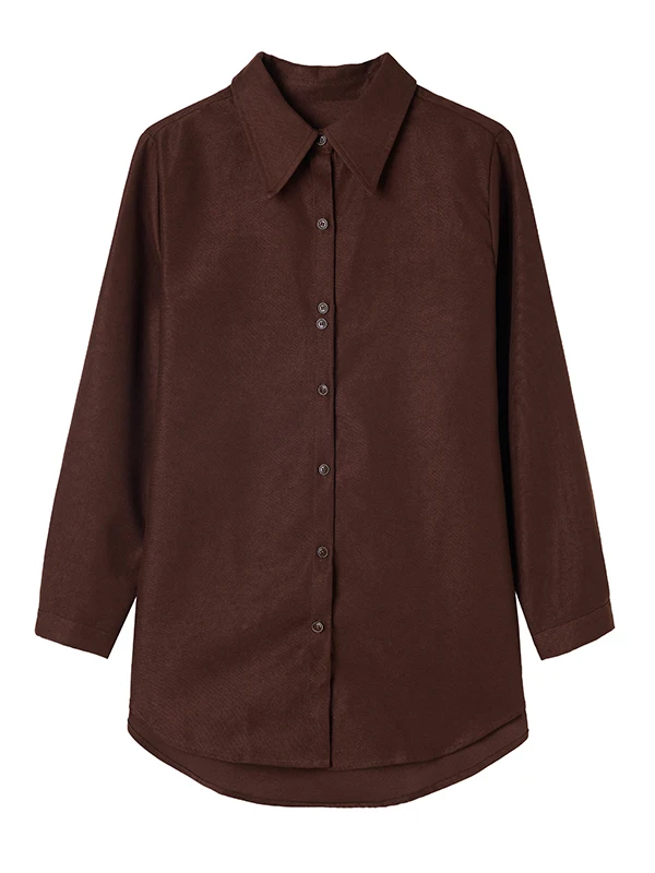 เสื้อผ้าผู้หญิงทรงหลวม สีพื้น ดีไซน์เรียบง่าย ระบายอากาศได้ดี ผลิตจากโพลีเอสเตอร์ สไตล์เกาหลี เหมาะสำหรับใส่ทำงาน แฟชั่นฤดูใบไม้ร่วง 2025 รุ่นใหม่