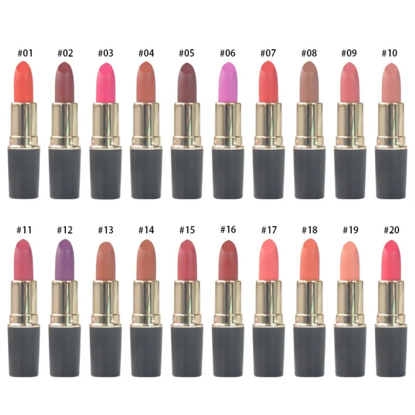 Private Label 20colors Matte Lipstick Waterproof Long Lasting Non Stick Cup Moisturizing Hydrating Sexy Lipstick Makeup Bulk