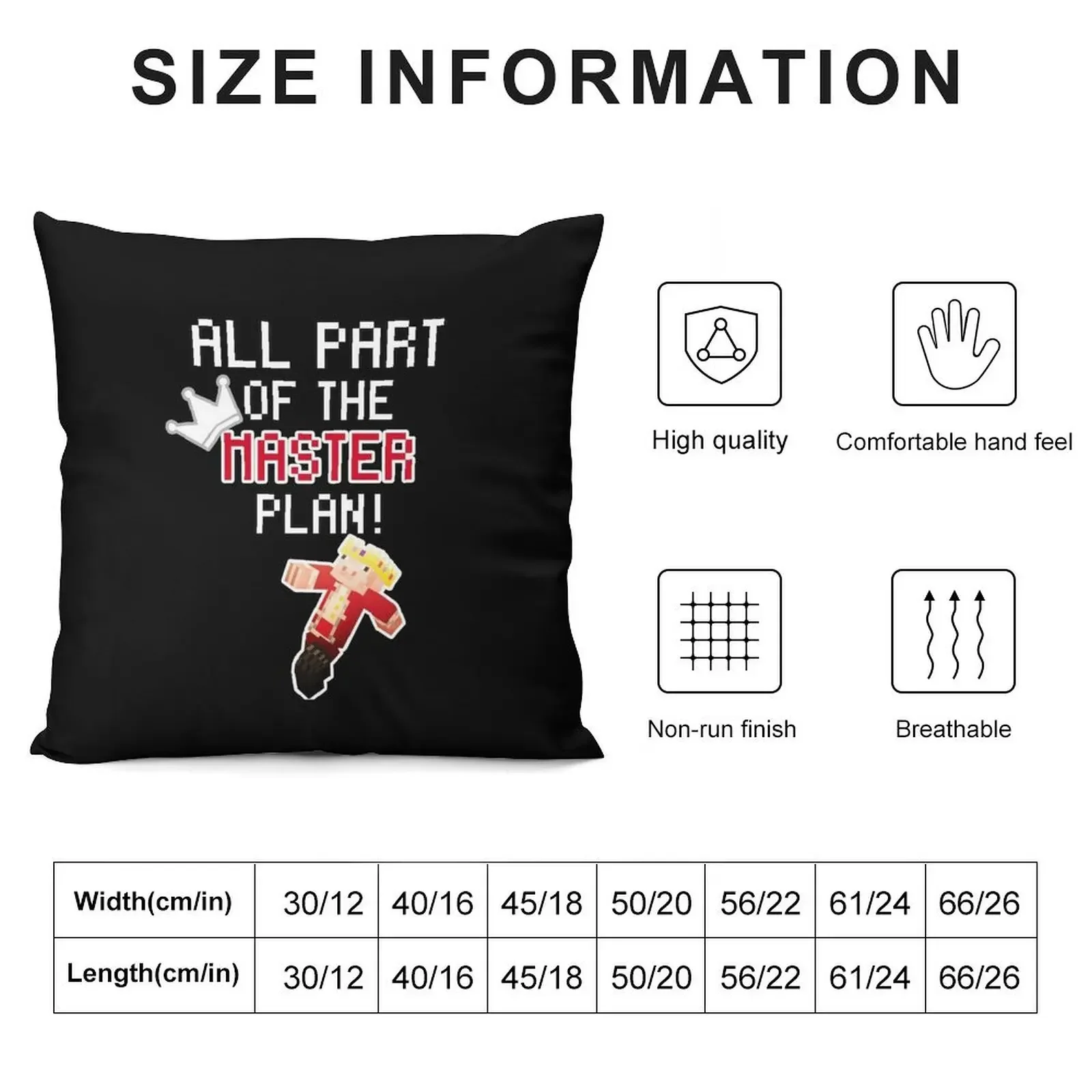 Technoblade ALL PART OF THE MASTER PLAN! Throw Pillow Christmas Pillowcase Pillowcases pillow