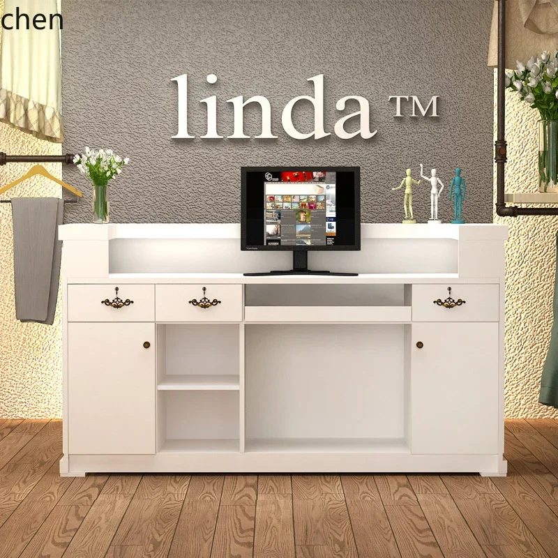 HT caissier compteur magasin petit simple moderne magasin de vêtements comptoir de bar coiffeur comptoir réception table avant