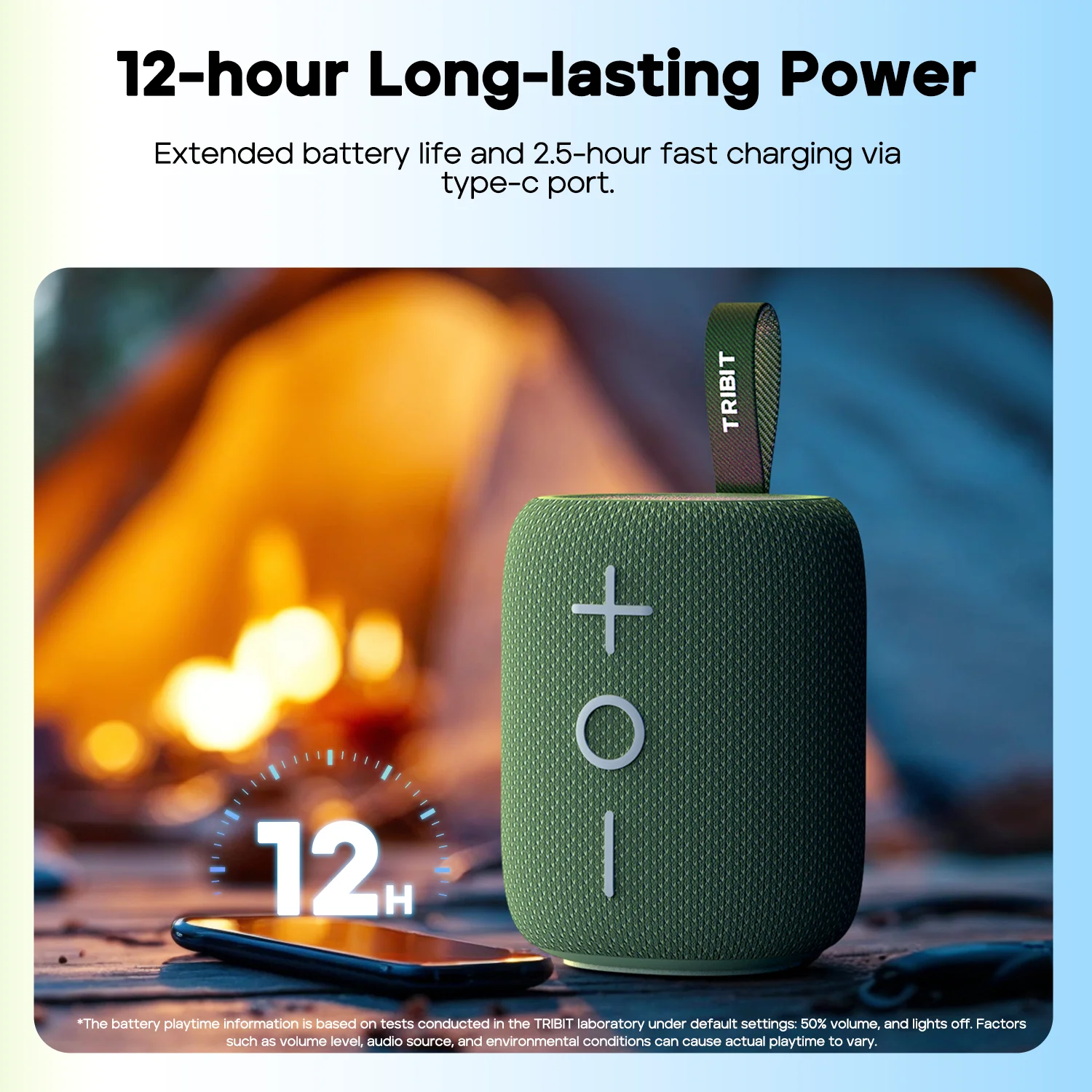 Tribit StormBox Mini+ Bluetooth Speaker, 12W 360° Sound With XBass, LEDs, 12 Hours Playtimes, IPX7 Waterproof For Hiking Outdoor view 4