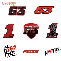 Racing Motorcycle Team Racing Driver Pecco Bagnaia No. 63 Stickers Decals Gofree Vinyl Aufkleber Adesivi Autocollant Car Sticker