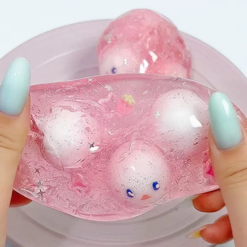 Crispy Wax Cracking Squishy Stress Balls Snowball Crunch Squishy Animal Soft Gel Fidget Toy with Crackable Texture for Adults