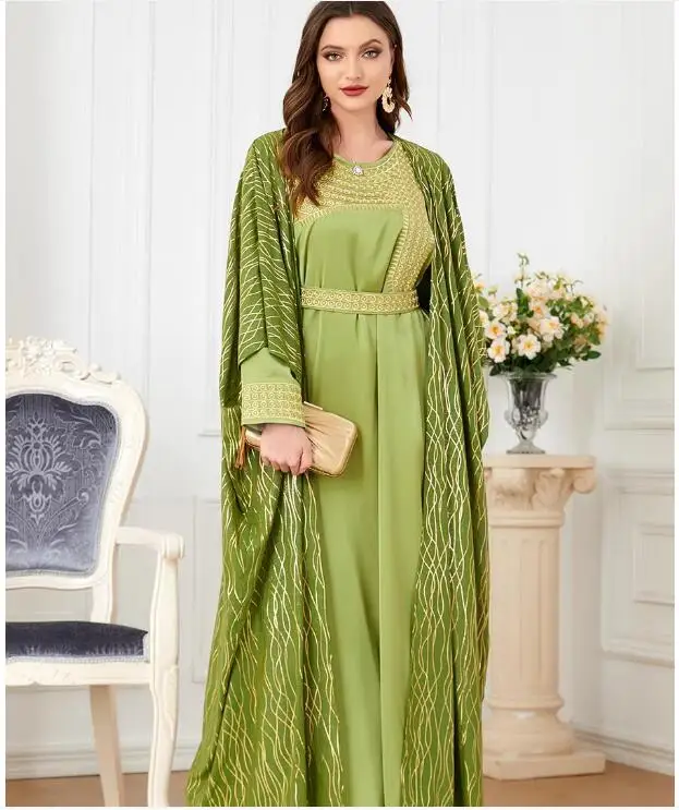 

Indonesian Women's Two-Piece Set, Embroidered Long Sleeved Dress, Robe