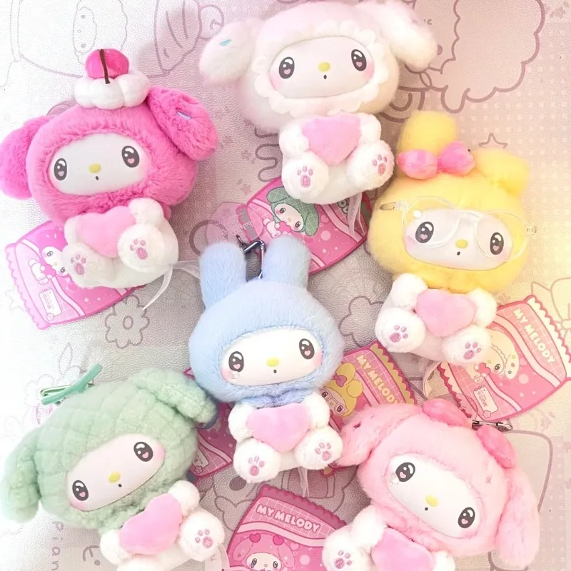 Venda quente sanrio minha melodia 50th aniversário leite doce série caixa cega vinil boneca de pelúcia kawaii saco pingente caixa mistério brinquedo presente