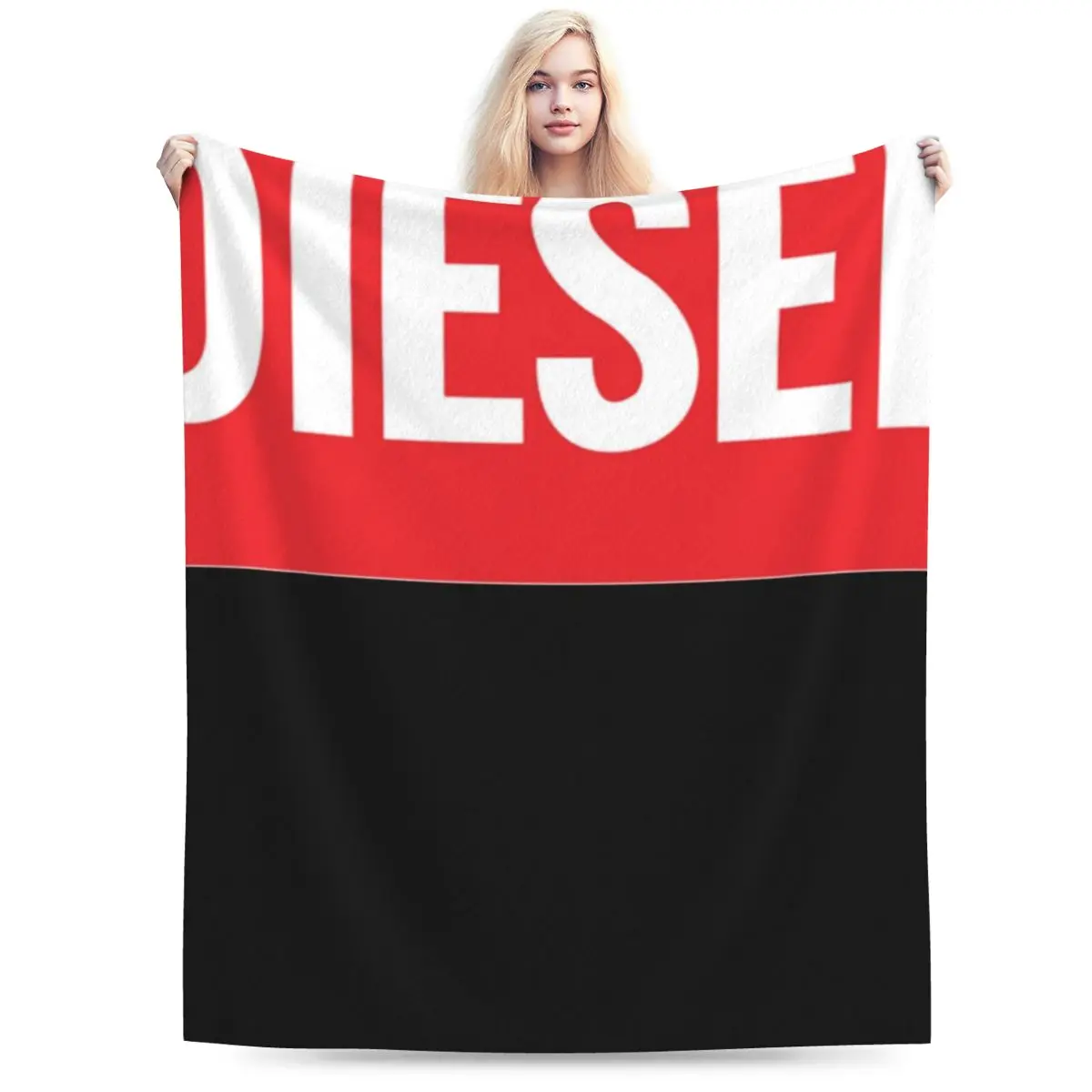 Diesel-Bran Logo Essential Blankets Soft Warm Flannel Throw Blanket Bedding for Bed Living room Picnic Travel Home Sofa