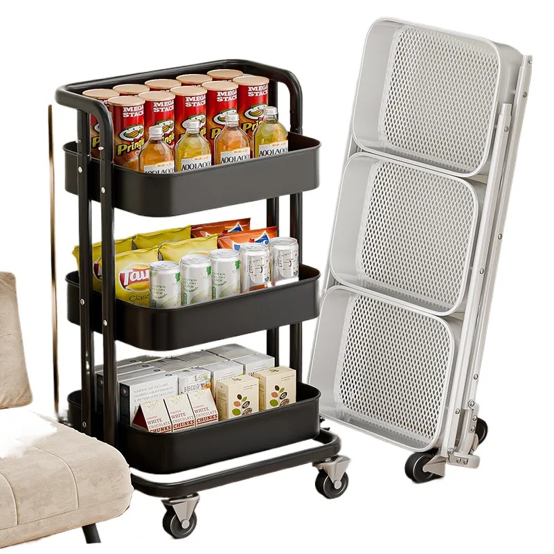 

trolley, multi-layer mobile, shelf, kitchen and bedroom floor storage rack