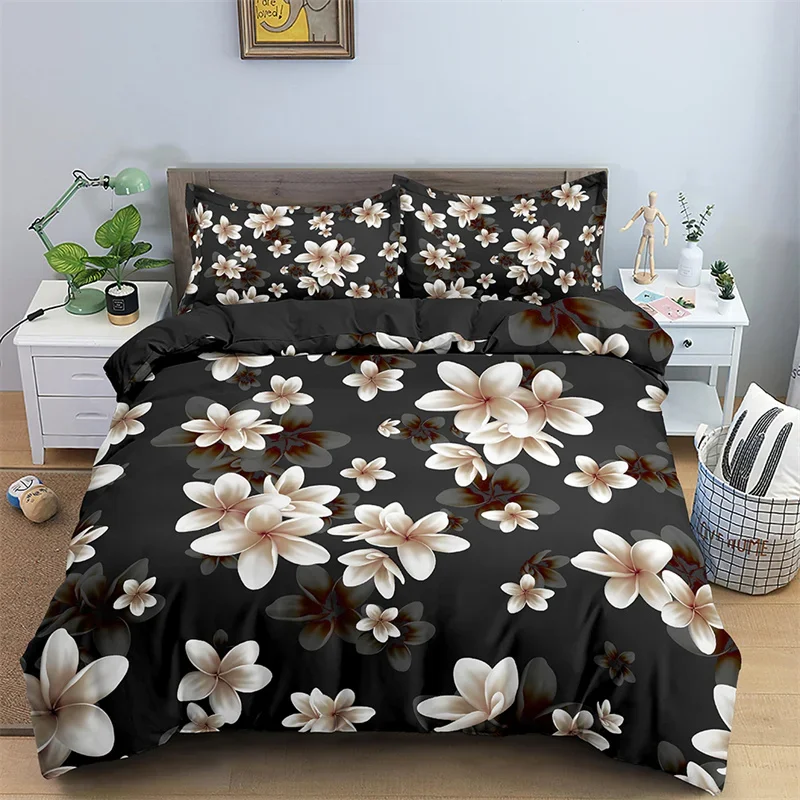 

Botanical Floral Duvet Cover King Leaves Flowers Bedding Set Microfiber Spring Blossom Quilt Cover Single Double For Teen Adult