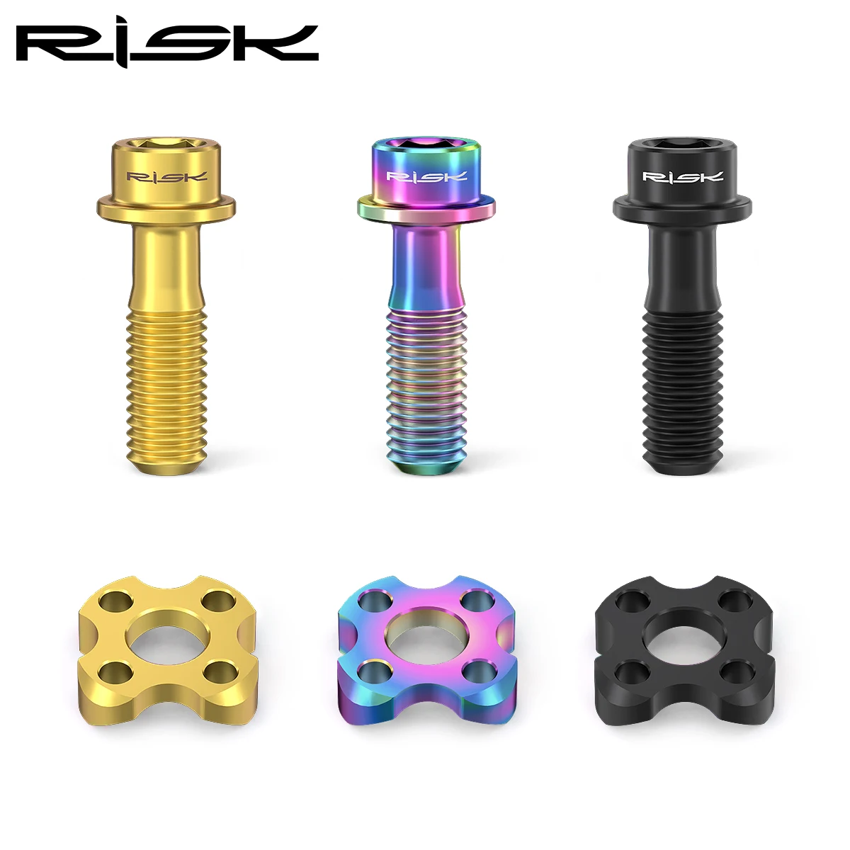 RISK Road Bike Bicycle Front Derailleur Shift Bolt Screw Washer M5x16mm Titanium Alloy Curved Spacer Folding Bike