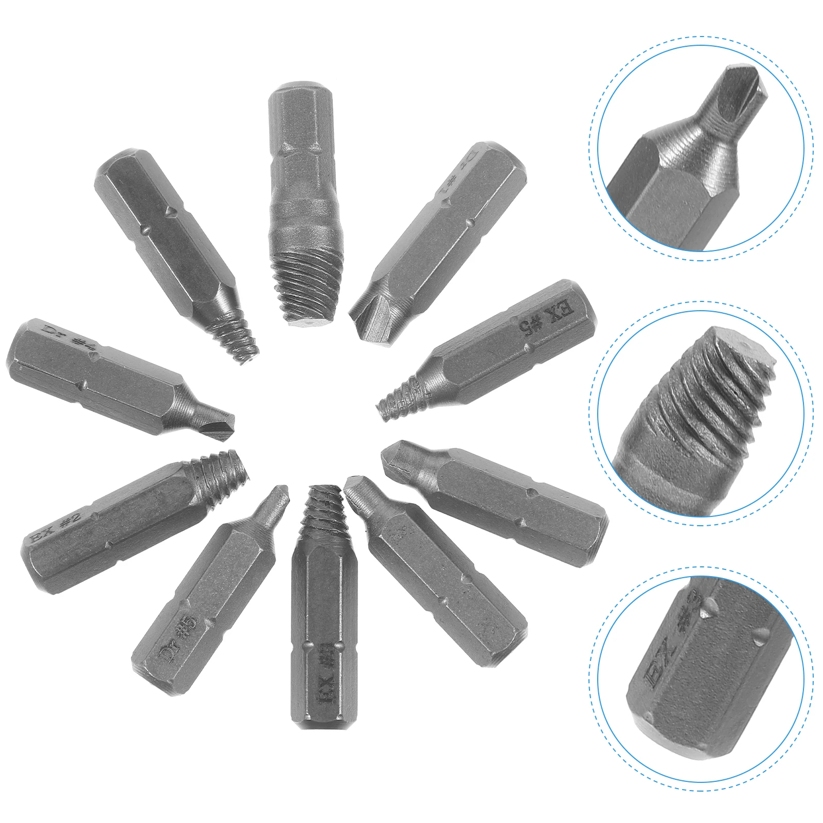 

1 set Screw Extractor Set 6 3mm Stripped Remover Broken Bolt Kit High Speed Steel Durable Tool Household Automotive Repair