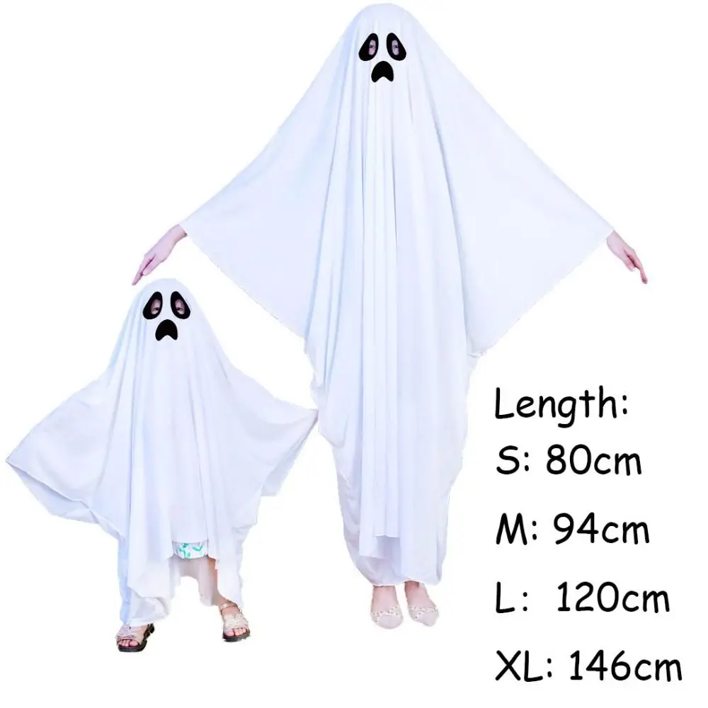 Unissex halloween fantasma traje boo fantasma truque ou trato halloween fantasma manto branco desempenho de palco fantasia vestido meninos meninas