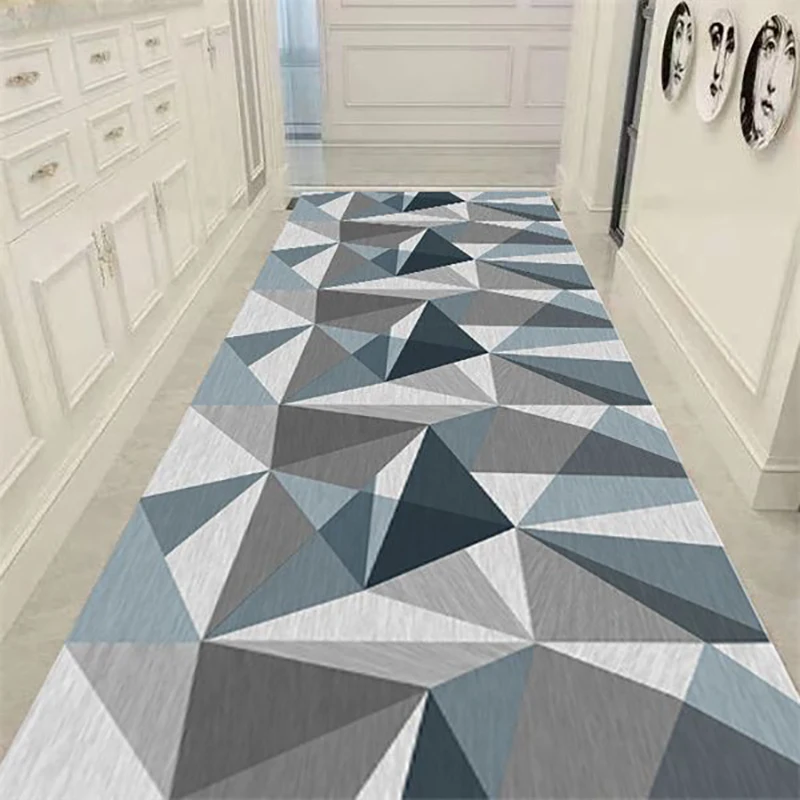 Nordic Geometric Long Corridor Carpet Light Luxury Home Hotel Runner Rugs Can Be Customized Villa Stair Mat Non-slip Hallway Rug